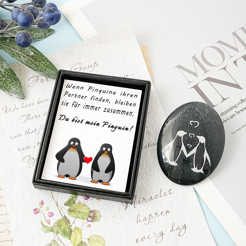 Rebundex Penguin Pebble Anniversary Gift Couple Wedding Gift