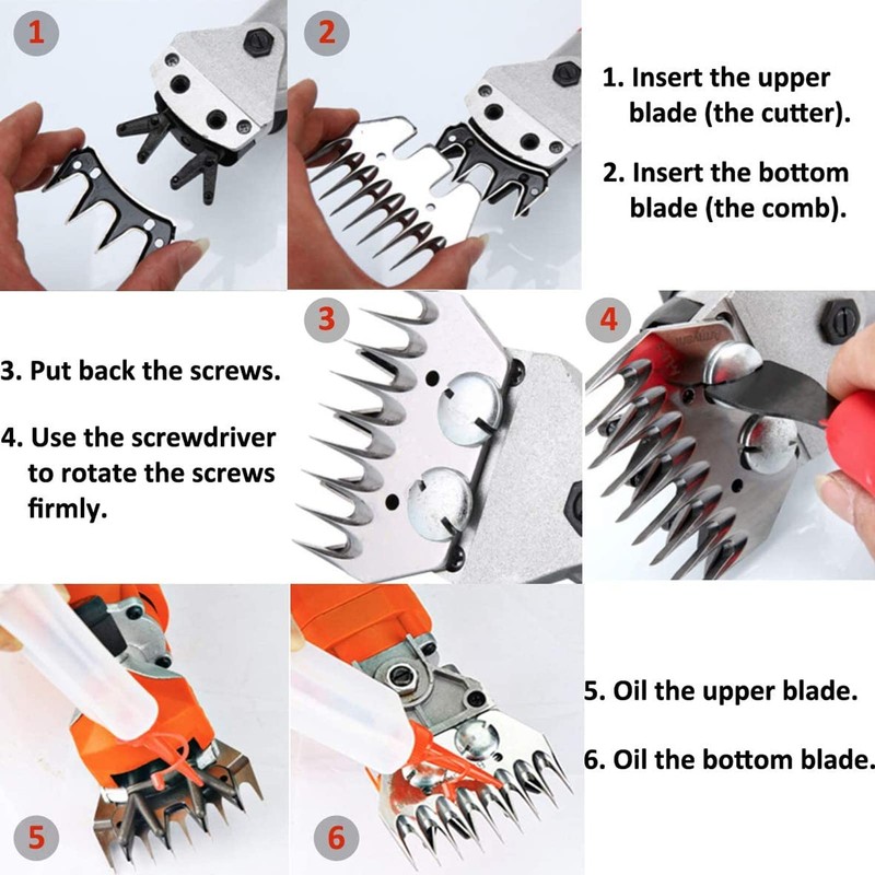 Replacement Blades for Sheep Scissors, Professional Curved 9 Tooth Shear