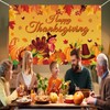 Happy Thanksgiving Photo Backdrop, Fall Maple Leaves Turkey Pumpkin Themed