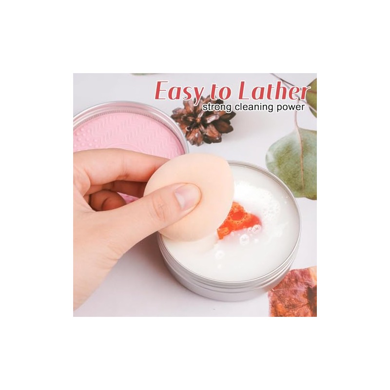 Caja de Limpieza de Pinceles de Maquillaje con 100g Quitacolor
