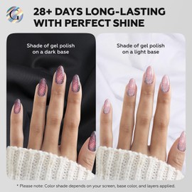 GLOSS Cat Eye Gel Nail Polish | Ruby 15ml Hema-Free Holographic Glitter gel Varnish, Crimson Nebula Soak Off UV nail polish with magnet, Gifts for Girls