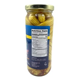 Ely Farms | Pickled Baby Corn | Sweet and Spicy | Zesty Pickle Flavor | Made in Nebraska USA | Appetizer Platter | 16 oz Jar
