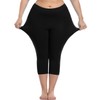 VOGUEMAX Women's Capri Leggings Plus Size Stretch and Comfy High