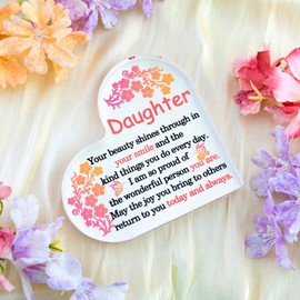 2025 Christmas Gifts For Adult Daughter Birthday Gifts For Daughters From Mom Dad Stocking Stuffers For Daughter In Law Heart Plaque Birthday Christmas For Home Desk Decorations Cute Room Decor