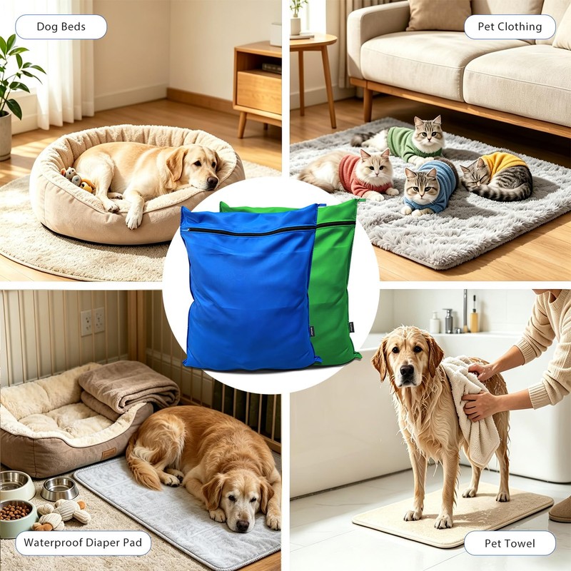 Pet Laundry Bag for Washing Machine, Dog Bed & Blanket