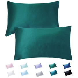 HandSun Silky Satin Pillowcase for Hair and Skin, 2 Pack Luxurious Satin Pillow Cases with Envelope Closure, Satin Pillow Shams Set of 2 Standard Size (20x26 Inches)