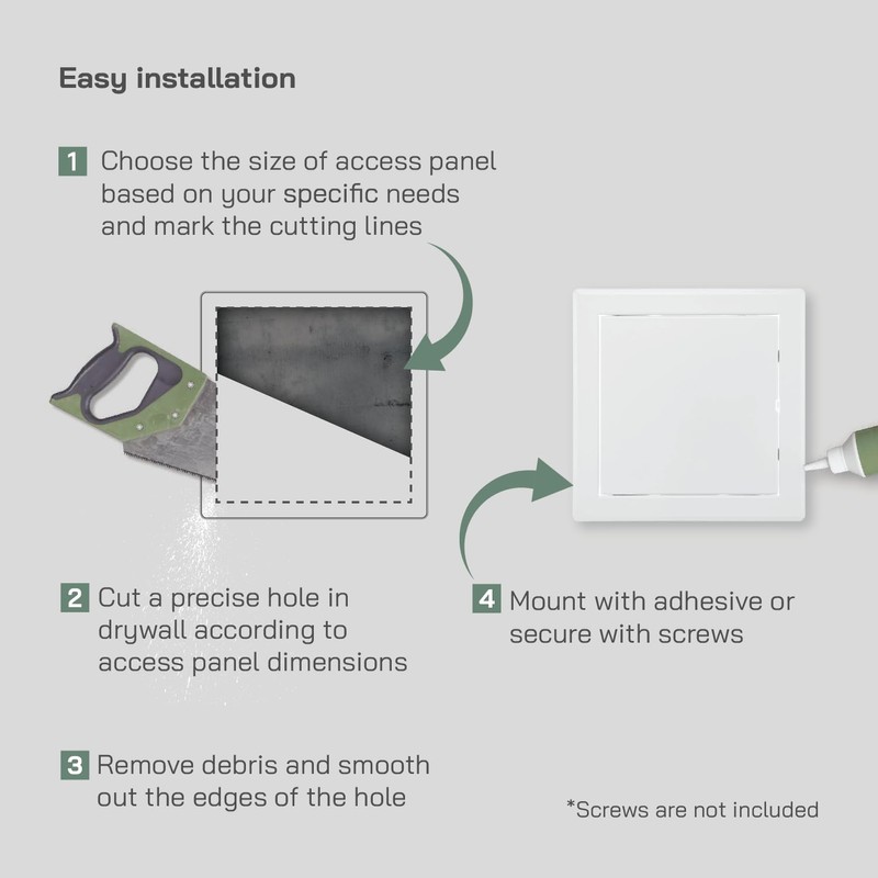 Vent Systems 6'' x 6'' Inch White Metal Access Panel