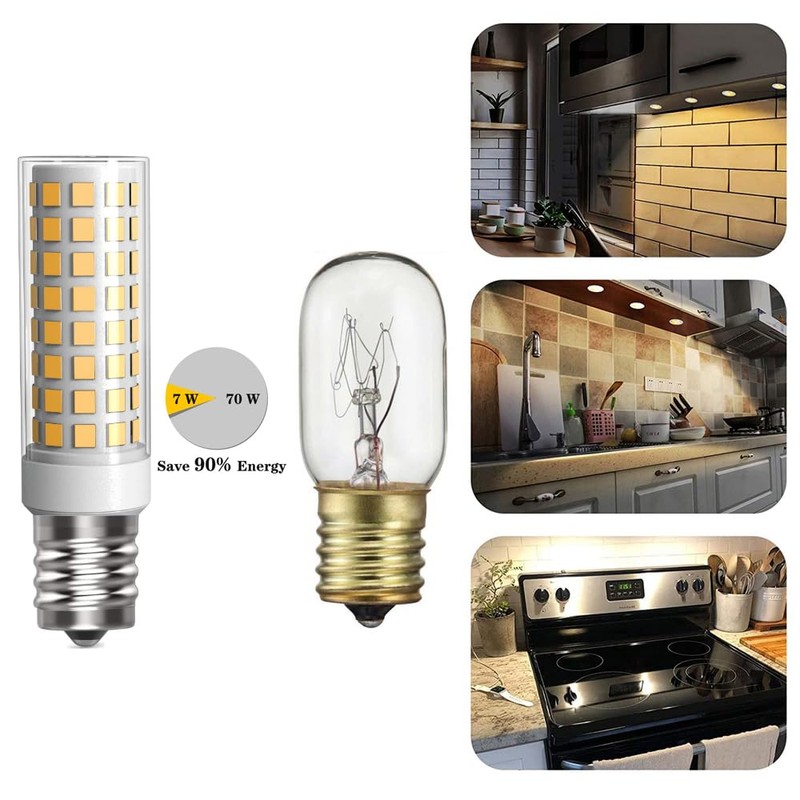 LUHMQ E17 LED Bulb 3 Pack Microwave Oven Appliance Light