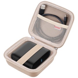 BOVKE Carrying Case Compatible with TP-Link Ultra-Portable Wi-Fi 6 AX1500 Travel Router, TP-Link TL-WR1502X Portable WiFi Mobile Hotspot Holder with Mesh Pocket for Extra Cables, Champagne