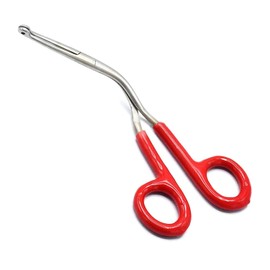 PRECISE CANADA Magill Catheter Forceps, Child, 6" with Red PVC Grip Handle Stainless Steel
