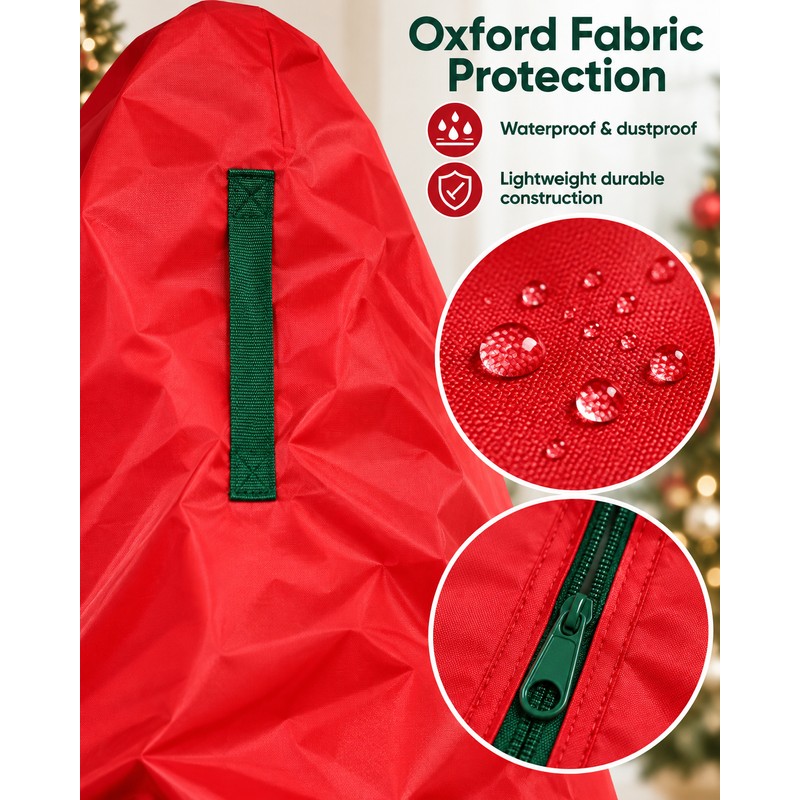Red Upright Christmas Tree Storage Bag for Artificial Trees –