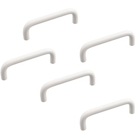 MOROBOR Aluminum Alloy Solid Round Handle, 96 mm Hole Centers U-Shaped Cabinet Hardware Pull for Bedroom Bathroom Kitchen Cabinets Door- 5 Pack/Warm White