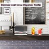 Creproly Stainless Steel Straw Dispenser Holder with Metal Lid Reusable