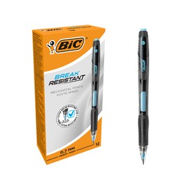 BIC Break Resistant Mechanical Pencils with Twist-Up Eraser and Nano Diamond Interspersed Lead - Pack of 12