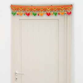 Toran Bandanwaar Decoración tradicional para colgar en la pared, puerta del hogar, templo, festival, función de boda, decoración y regalo (diseño-1)