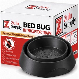 Interceptores de chinches – Paquete de 8 monitores pasivos negros y trampa de detección – Ajuste universal para patas de cama y muebles – Protección d
