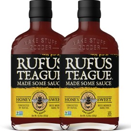 Rufus Teague Honey Sweet BBQ Sauce, 2 Pack Size, Premium Barbecue Sauces with Natural Ingredients, Award-Winning Bold Flavor, Gluten-Free, Non-GMO, 15.25 oz
