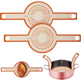 GeRRiT Silicone Bread Sling Dutch Oven Cover for Baking Sourdough Bread, 2 PCS Nonstick Reusable Silicone Baking Mat with Long Handle for Transferring Loaf, 23*3.5*3.5cm, Red