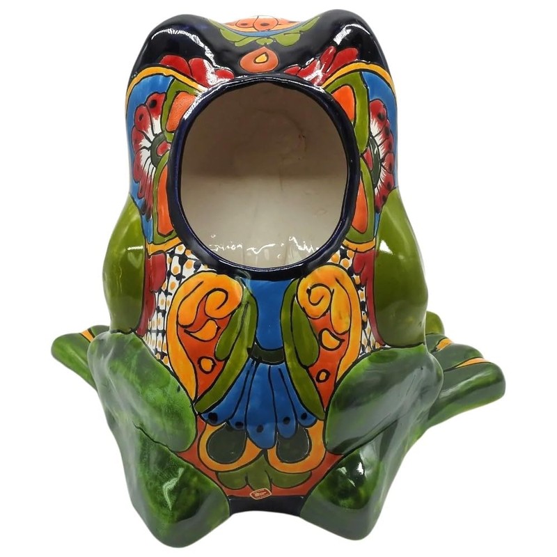 Talavera Pottery Store Frog Planter Large Eyes Hand Painted Indoor