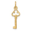 14K Solid Yellow Gold Key Necklace Chain Pendant Charm 24mm