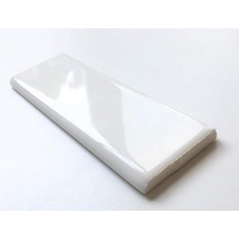 2x6 White Color Bullnose for 3x6 or 4x4 Wall Tile Color Code 0100 White (10)