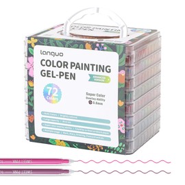 languo Gel Pens for Adult Coloring Books, 72 Colors Set Gel Colored Pens Marker, Perfect Gel Pens for Adult Drawing Doodling Journaling, Art Supplies and DIY Crafts