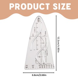 UYVPAER Pack of 4 Parabolic Stencils, Parabolic Stencil Maths, Stencil Unit Parabola Stencil for Students, Designers and Office Workers