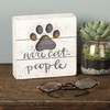 Primitives by Kathy Hand-Lettered Slat Box Sign We're Cat People