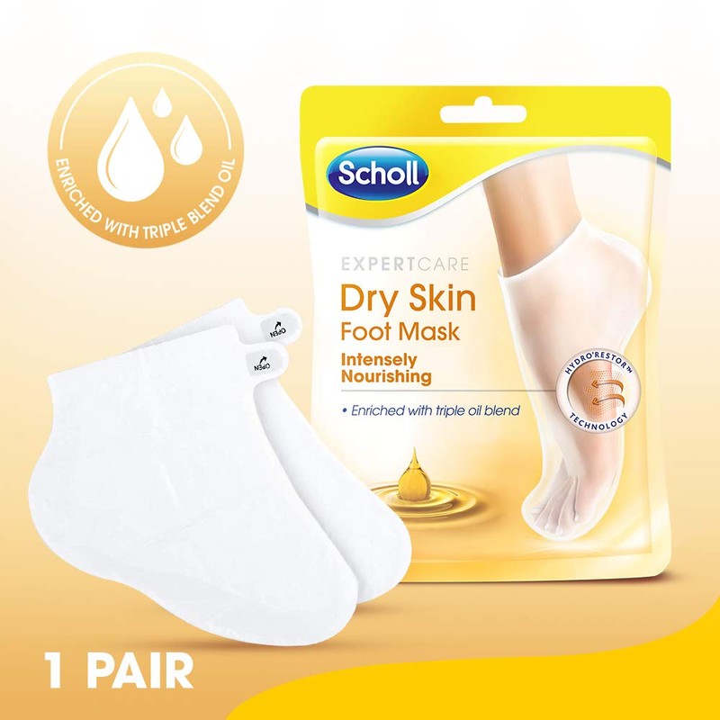 Scholl Foot Mask Triple Oil, Six Pairs, One Size