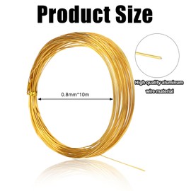 2 Pcs 20 m Aluminum Craft Wires,0.8 mm Jewelry Wire Craft Wires Bendable Gold Wire for Jewelry-Making Picture Frames Wire for Photo Frame Picture,Artwork,Mirror Hanging(Gold,Silver)