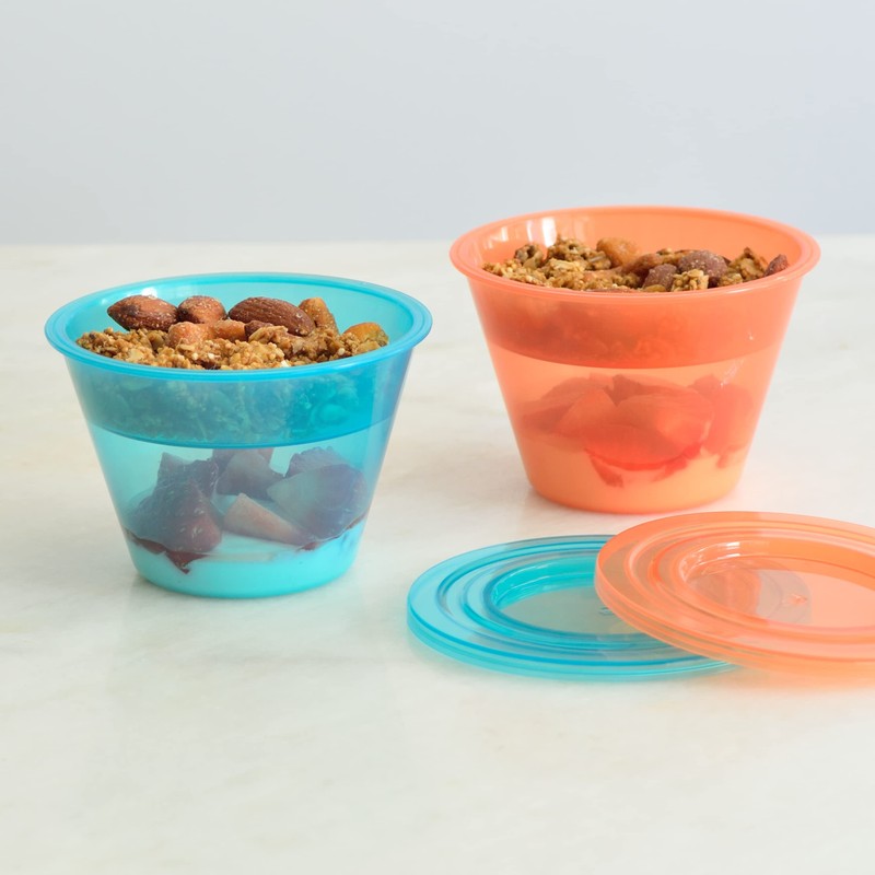 Youngever 7 Sets Plastic Parfait Cups, Reusable Plastic Dessert Cups