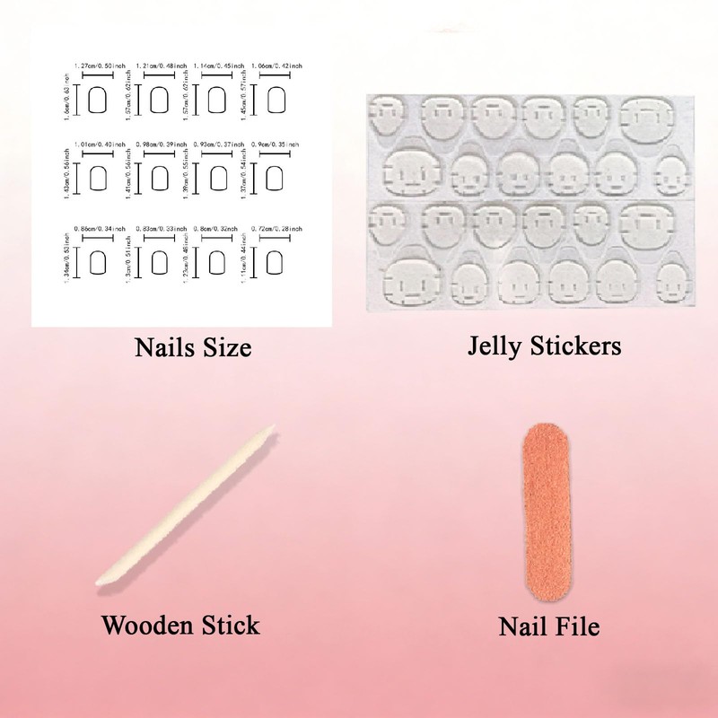 Flower Press on Nails Short Square Fake Nails Fake Nails