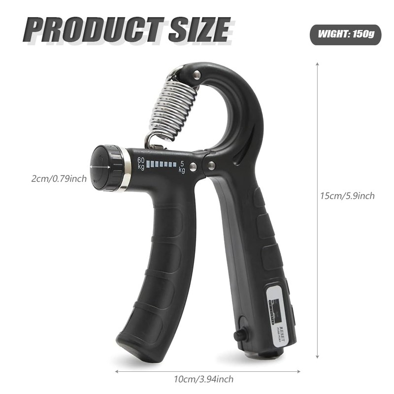 Grip Strengthener - Grip Strength Trainer, 5-60kg Adjustable Hand Exercisers,