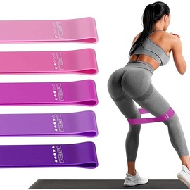 Resistance Loop Exercise Bands, Resistance Bands Exercise Bands for Home Fitness, Stretching, Strength Training, Physical Therapy,Elastic Workout Bands for Women Men Kids, Set of 5 - Color: Assorted