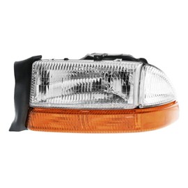 EIOFEVY Headlights Driver Side Clear Lens Headlamp W/Bulb for Dodge for Dakota 1997-2004 for Durango 1998-2003 Left with Park Lamp Without Bracket Composite-Type CH2502122 55055111AI