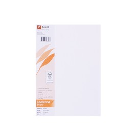 Quill, A4 Linenbond Board, 216gsm, Aid Free, 25 Sheets, White, Ideal for Formal Invitations, Business Letterheads, Cards, Certificates and Flyers