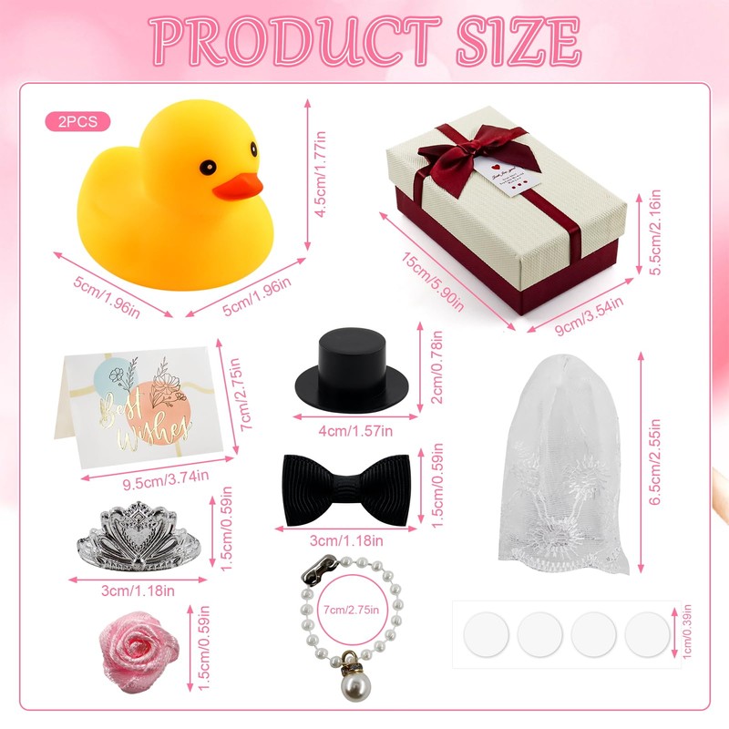 Wedding Ducks, Bride and Groom Squeaky Duck Wedding Couple for