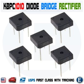 Unbranded 5pcs kbpc1010 10A 1000V AC Single Phase Square Diode Bridge Rectifier KBPC-1010