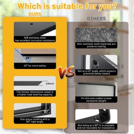 Countertop Support Bracket 16 inch 4 Pack (3/8" Thick),Premium Heavy Duty Granite Countertop Brackets 16"x6"x2.5",Shelf L Bracket Mantel Corbels for Quartz,Wood,Concrete and Laminate Countertops