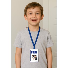 FBI Badge – Laminated ID Cards with Dark Blue Lanyard | Costume & Role-Play Prop for Kids & Adults