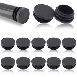 Piutouyar 4 Pack 3 Inch Plastic Plugs, Black Round Tubing Plug, Pipe Tubing End Cap for Chair Table Stool Leg