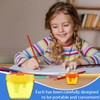 VONJUMA 4 Pcs Pencil Sharpener with Container 3-Hole Pencil Sharpener