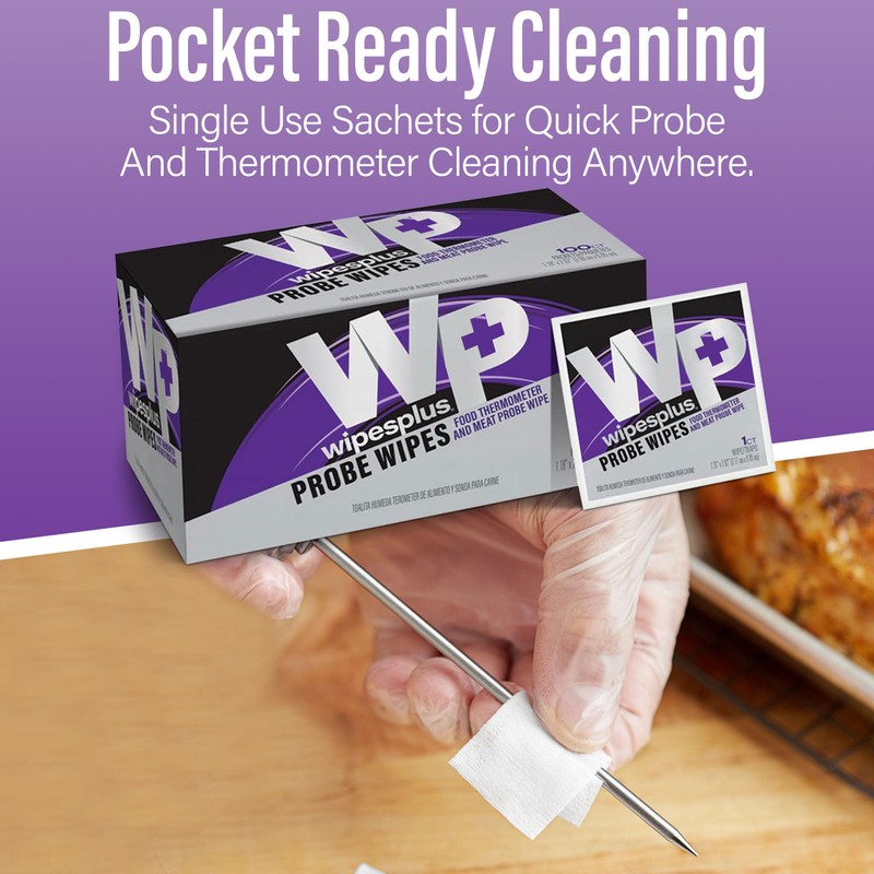 Thermometer Sanitizing Wipes - Probe Wipe Sachet - 100 Wipes