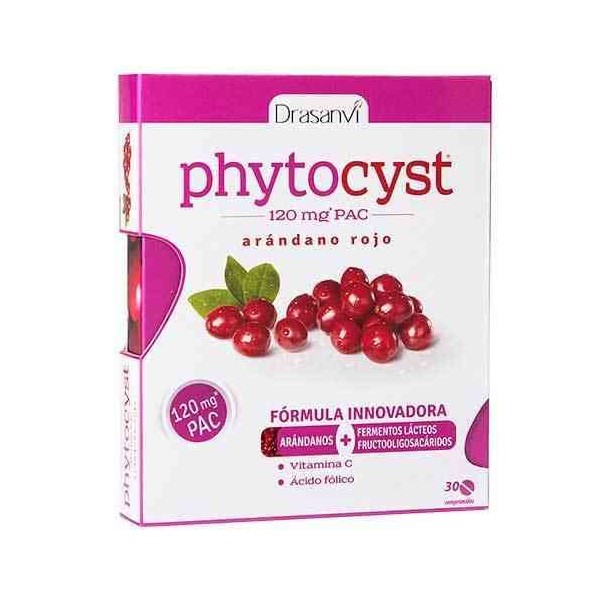 Drasanvi Phytocyst 30 Capsules - Health Care - Food Supplement - Contributes to The Normal Functioning of The Immune System - Vitamins and Minerals - Natural Ingredient - Adults - Cranberry