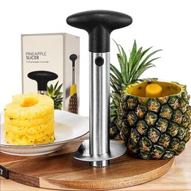 Pineapple Corer and Slicer Tool Pineapple Cutter with Sharp Serrated Tips Easy to Use & Clean Stainless Steel Core Remover for Pineapple Premium