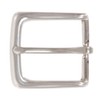 1 3/8" (35 mm) Silver Tone Rectangular Single Prong Belt