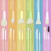 18-Piece Light Blue Professional Makeup Brush Set – Translucent Rubberized