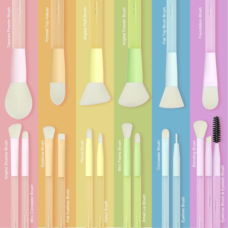 18-Piece Light Blue Professional Makeup Brush Set – Translucent Rubberized