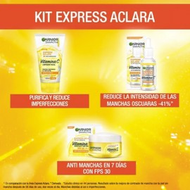 Kit Garnier Express Aclara Serum +crema +gel Con Vitamina C Tipo de piel Normal