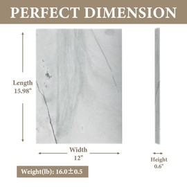 Koville Brazilian Natural Quartzite Cutting Board for Kitchen, 16x12inch Large Hand Crafted Stone Slab for Cheese, Charcuterie, Pastry Board - Wedding Gift, House Warming Gift